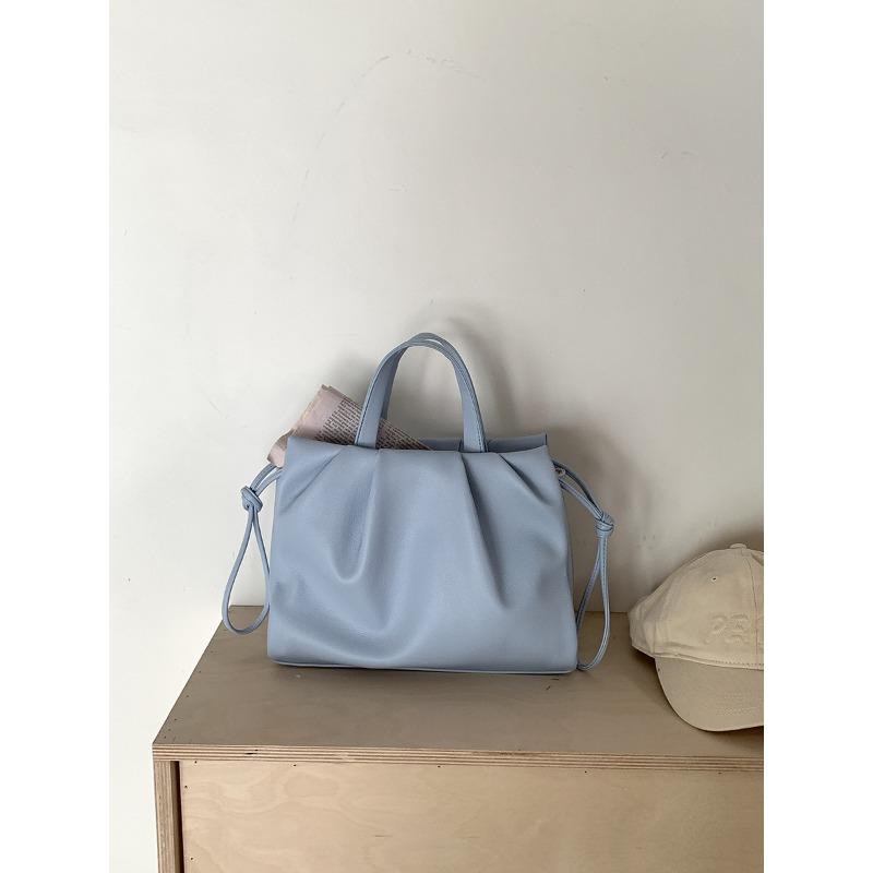 

Новая женская сумка-шоппер большой вместимости из мягкой кожи, женская сумочка высокого класса с плиссированным нишевым дизайном, дорожная сумка-мессенджер для женщин синий