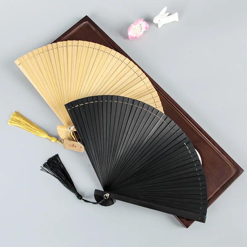 Elegant Bamboo Hand Fan Folding with Tassel Women Girls Summer Party Wedding Birthday Dance Gift Perfect for Hanfu Cheongsam