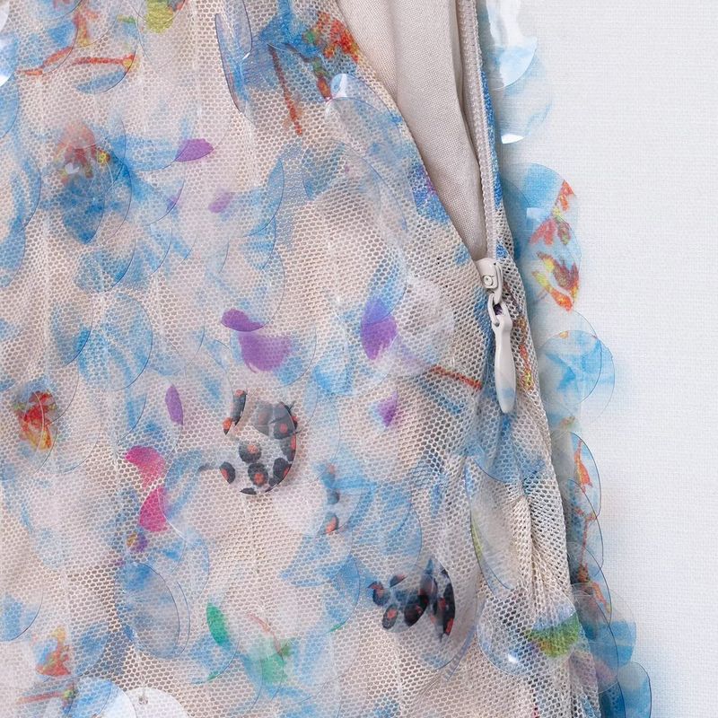 Kaslead New Women Clothes Western Style Fashion Beads Decoration Knitted Mini Skirt 3920221