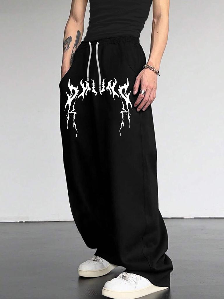 Pantaloni de trening pentru bărbați cu buzunare și șnur - Pantaloni de trening largi pentru relaxare, pentru alergare, pistă, yoga, joggers