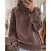 Tooxika Women's Clothing 2024 Autumn And Winter New Solid Color Long-sleeved Nail Diamond High-necked Knitted Sweater Pullover Jacquard Sweater Female