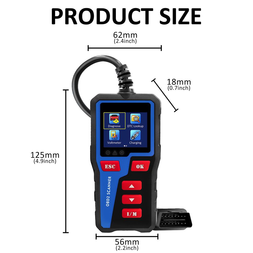 AT300 Car Code Reader OBD2 Car Code Scanner Fault Code Reader Scanner CAN Diagnostic Tool for All OBDII Protocol Cars