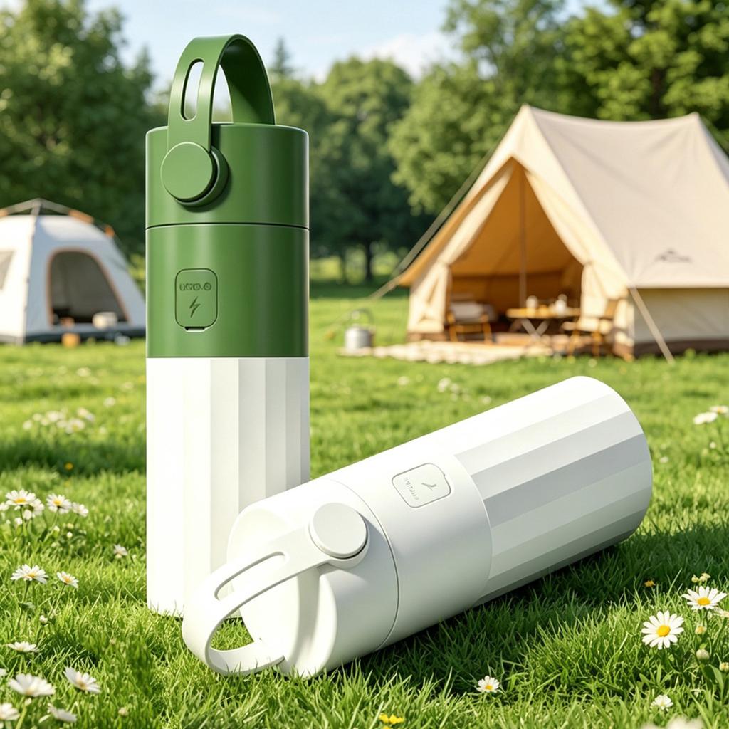 Ultra-Mini Air Mattress Pump with Camping Light & 4 Nozzles Mini Electric Air Pump with 2000mAh Battery for Vacuum Storage Bags