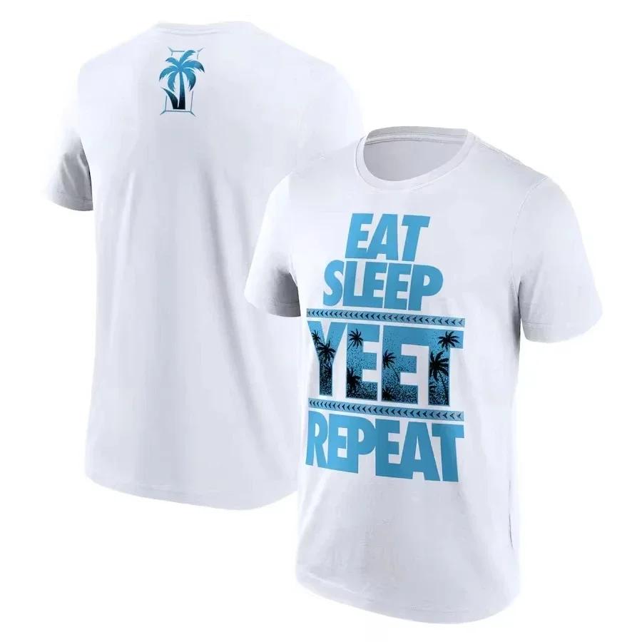 Pánské nové tričko Jey Uso Yeet s potiskem Pánské Dámské Krátký rukáv O-výstřih Tričko Módní Nadrozměrné Oblečení do posilovny Drsný chlap Trička Topy