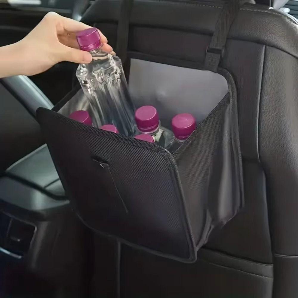 With Adjustable Strap Foldable Car Trash Can Waterproof Car Back Seat Storage Box  Car Dustbin