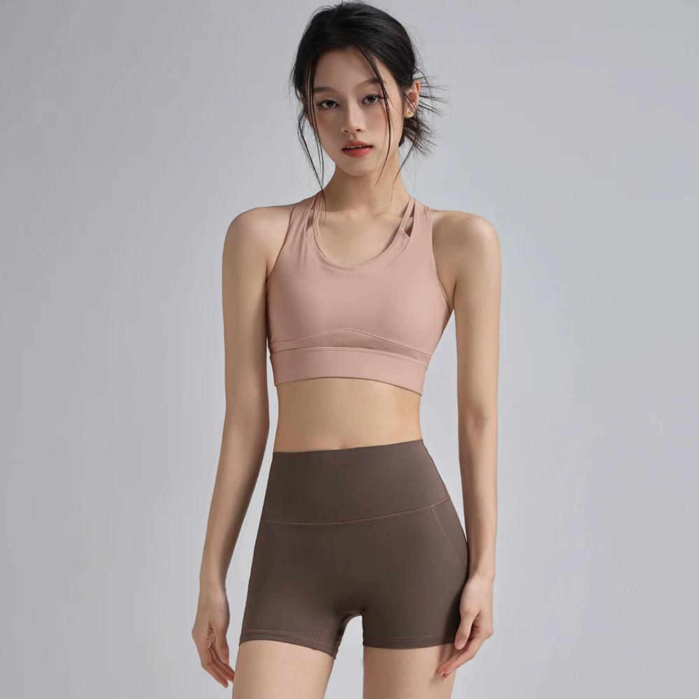 All-In-One Sports Bra for Women, Shock-Proof, High-Intensity Running Training, Fake Two-Piece Fitness, Pilates, Yoga Vest