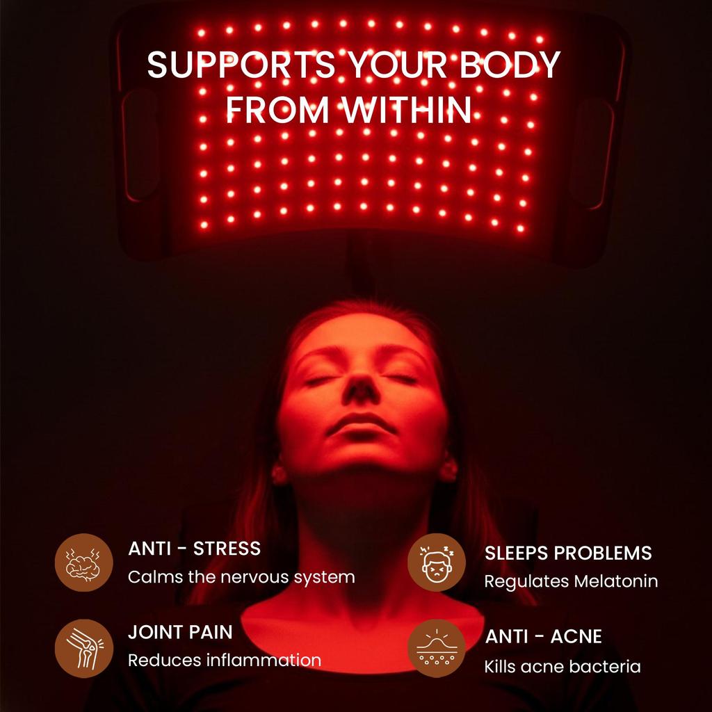 Mvolo Stellar Beam - Lampa na podczerwień - Terapia podczerwienią - Terapia czerwonym światłem - na Mięśnie, Skórę, Stawy i Przeziębienia - Bez Ciepła