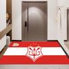 Corinthians SC Red White Stripe Crest Print Area Rug Brazilian Soccer Fan Non Slip Rectangular Floor Mat Gaming Room Football Fan Home Decor Rug