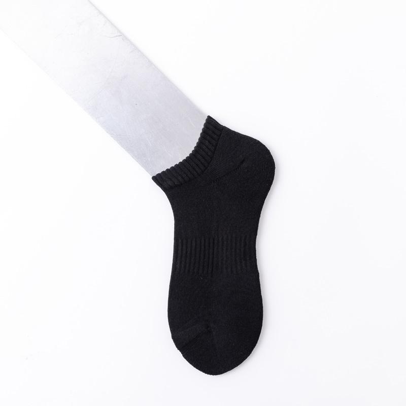 Breathable Organic Bamboo Cotton Socks Manufacturers Compression Sports Terry Socks  Solid Pure Black Seamless Socks