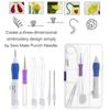 9Pcs/Box DIY ABS Plastic Threaders Knitting Sewing Embroidery Pen Set Punch Needle