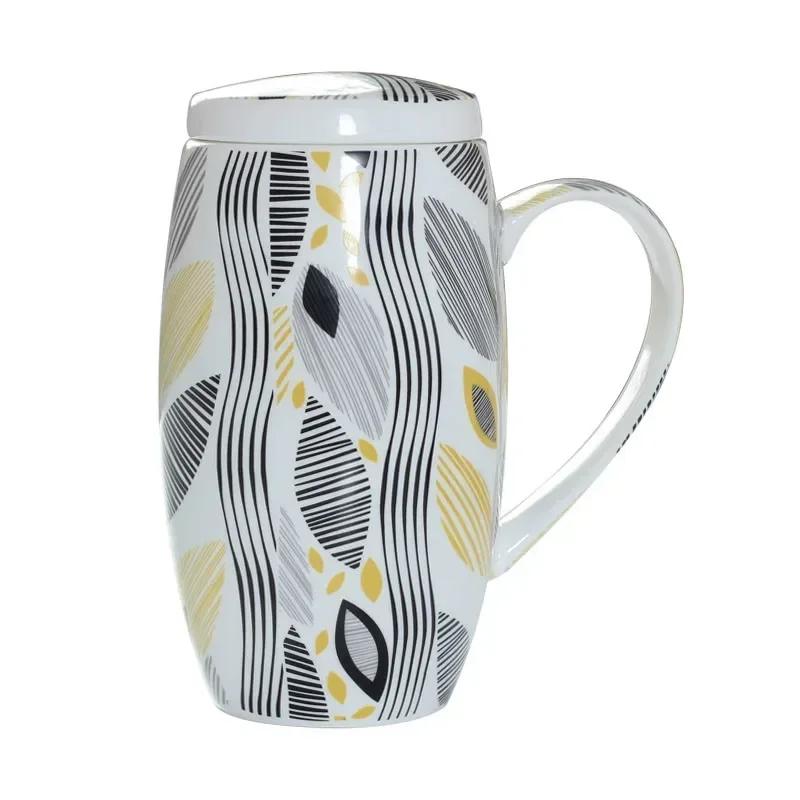 700ML, Bone China Big Coffee Mug, Ceramic Tumbler Tea Time, Large Mug Christmas Cup Gift, Porcelain Big Mug, Enamel Cup