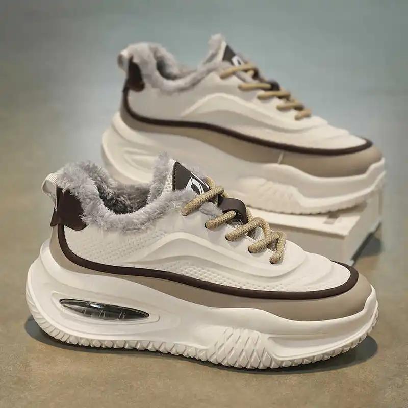 Fashion Furry Winter Women's Flat Shoes Female Loafers Red Fuchsia Sneakers Sport Special Special Use Shors Loafersy Vzuttya Tennes