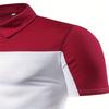Men's Summer Casual Shirt with Fashionable Two Tone Contrasting Design and Short Sleeved Comfortable Polo Shirt for Outdoor Wear
