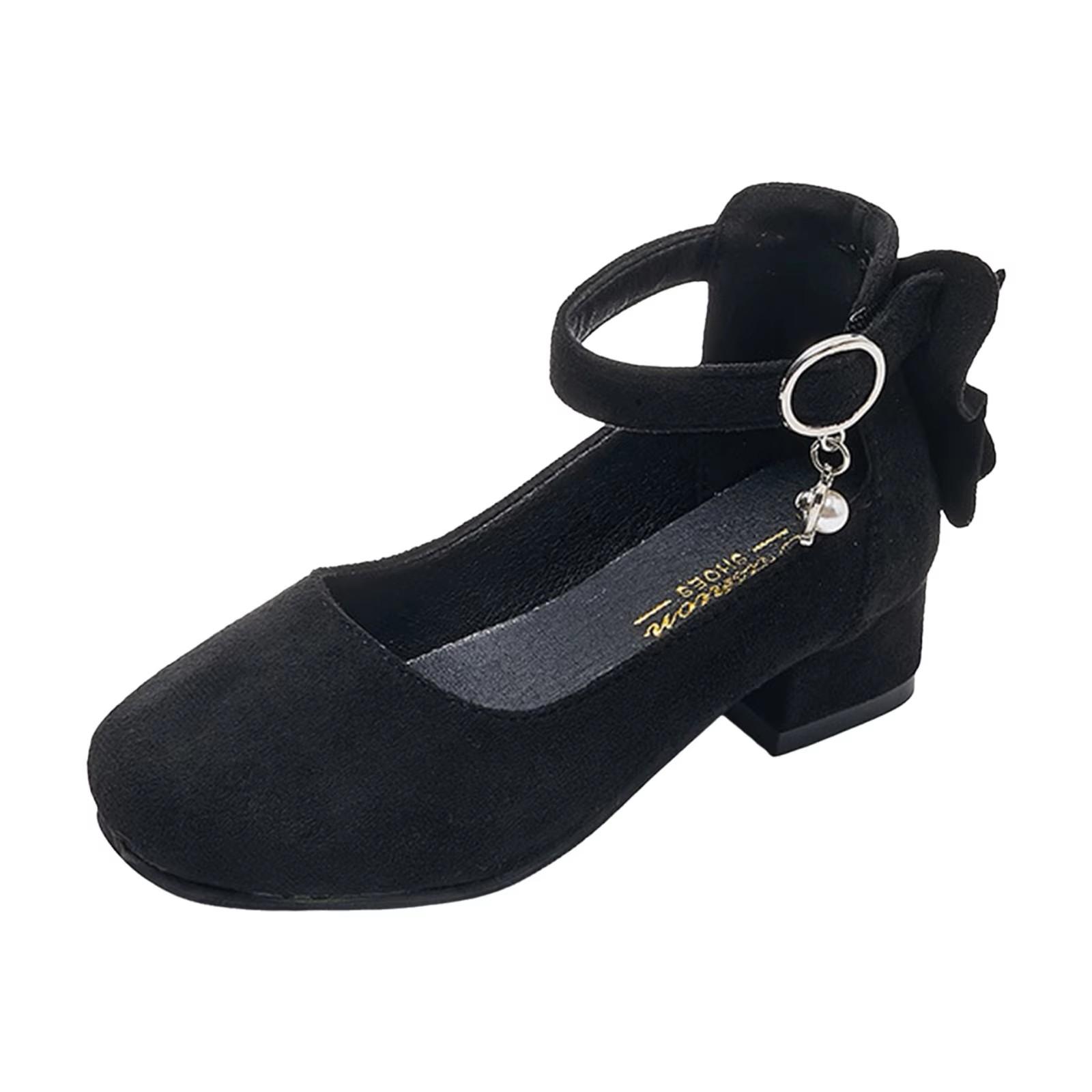 

Детские туфли на высоком каблуке, сандалии принцессы для девочек, вечеринки, свадьбы, танца, детская мода, бархатные, черные, розовые, кожаные туфли, 3-15 лет 37 чёрный