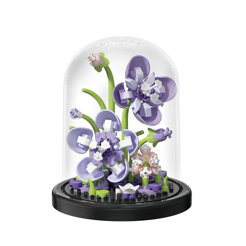 Everlasting Flower Small Particle Building Blocks with Cover Children's Educational Assembling Toys Desktop Ornaments Brand New