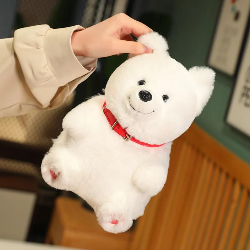 Kawaii Samoyed Plush Toy Stuffed Husky Dolls Lovely Chubby White Dog Puppy Doll Animals Simulation Kawaii Toy Birthday Gifts