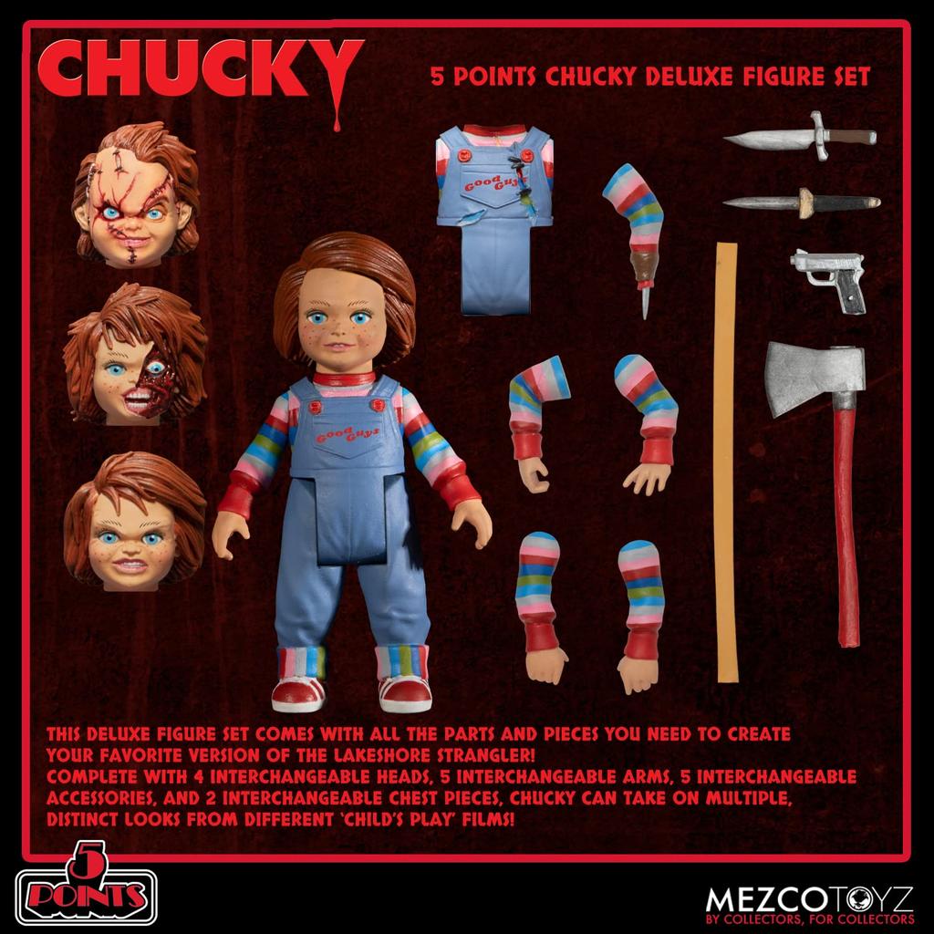 5-punkts Barnlekserien Chucky Actionfigur Deluxe Set, Blå, Medium, 653094