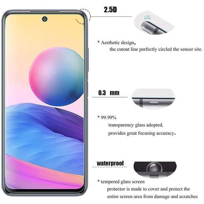 Film de protection - E.F.CONNECTION - Redmi Note 10 5G - Pack de 4 - Verre trempé - Résistant aux chocs
