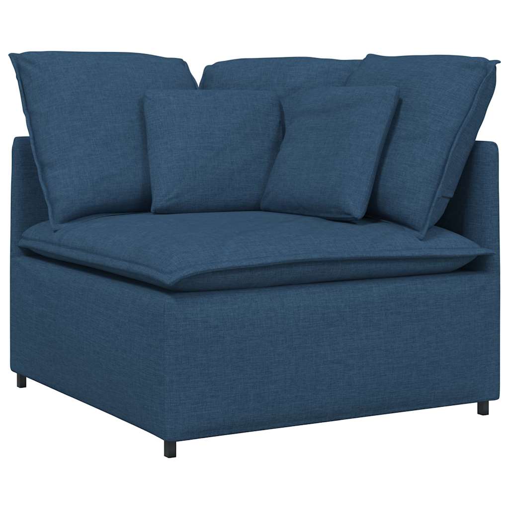 Modular Sofa Corner Module with Cushions Blue 100 Cm