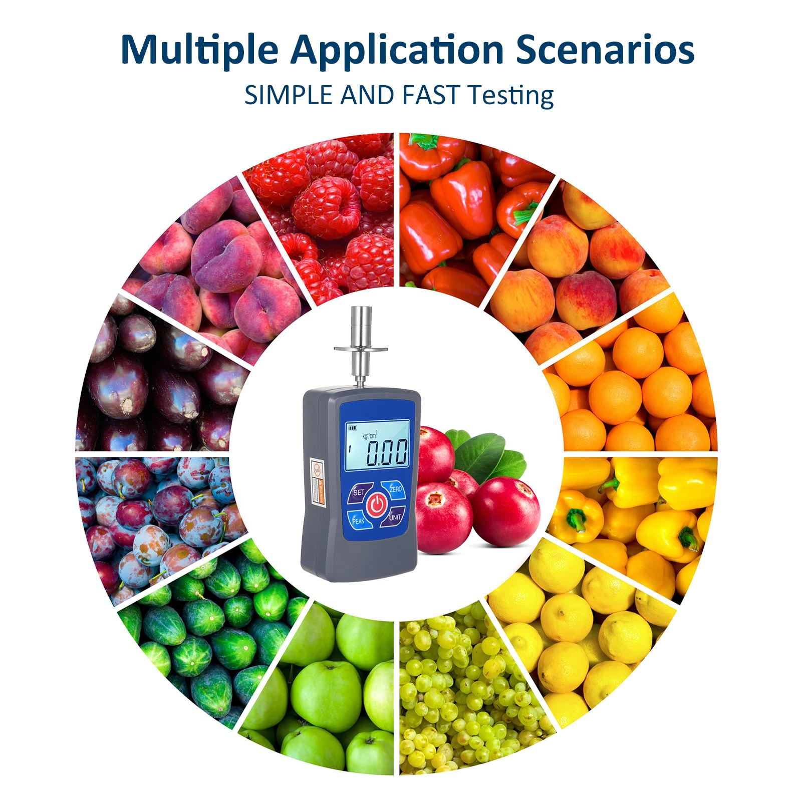 

Digital Fruit Hardness Tester Digital Display Mini Fruit Durometer with Backlight and Buzzer Alarm Function GY-M30