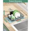 Expandable Dish Drying Rack for in-Sink, Over-Sink, and Counter Use, Dish Drainer with Removable Cutlery Holder, Space Saving & No Assembly Needed