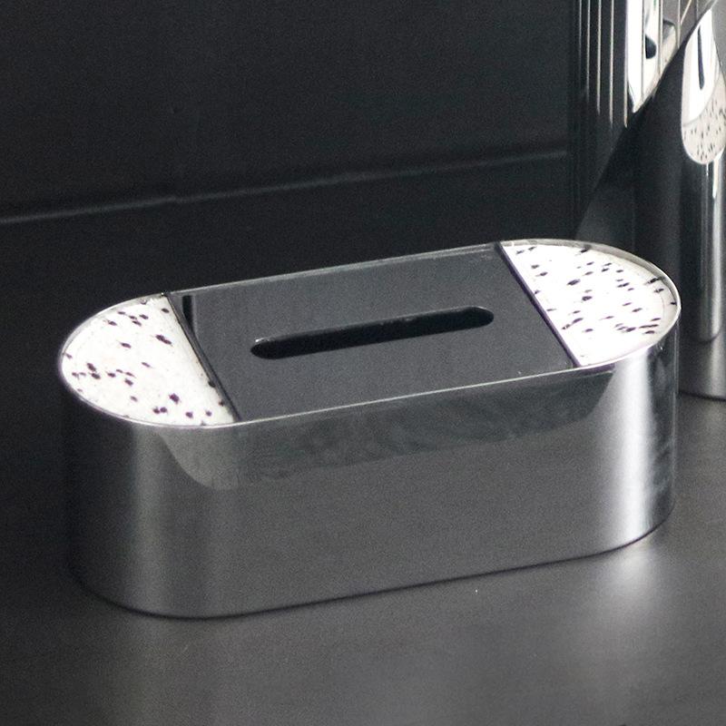 Leichte Luxus-Taschentuchbox aus geflecktem Fell, Metall, Dekoration für Hotel, Restaurant, Küche, Taschentuchbox, Dekoration, Modellraumdekoration