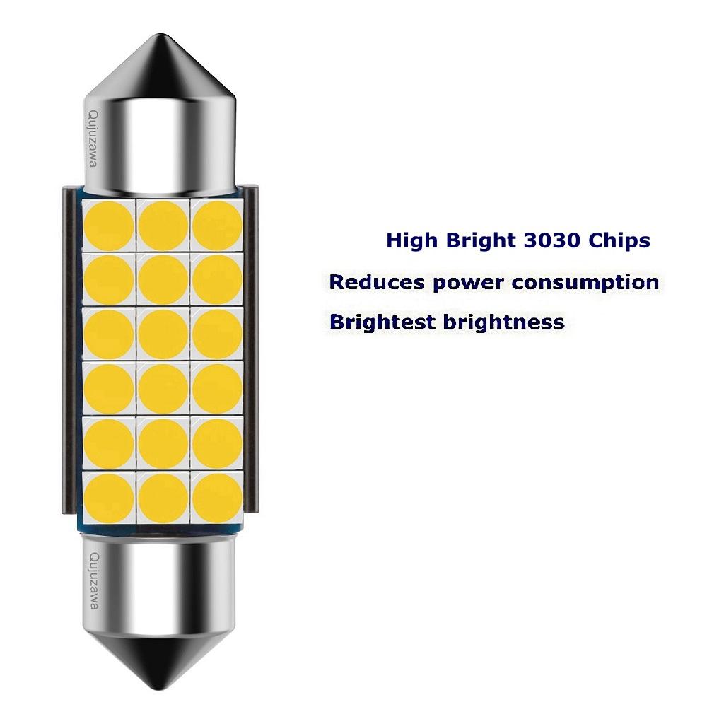 Festoon 31mm 36mm 39mm 41mm C5W C10W C3W Super Bright 3030 LED Bulb Car Dome Light Canbus Auto Interior Reading Lamp Warm White