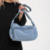 Single-shoulder Bag - Women's Denim Fabric Simple Handbag for Casual Commuting and Crossbody Carrying