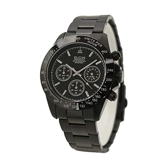 Мужские часы ELGIN Chronograph | FK1059B-W Черные