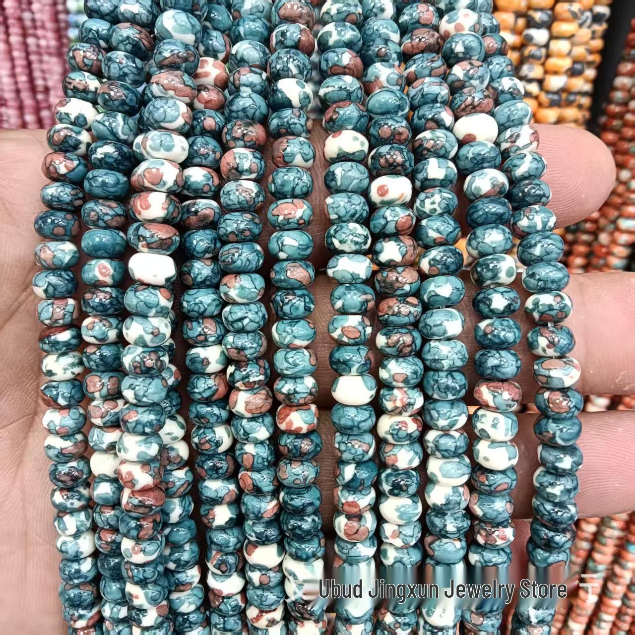4x6mm Blue Goldstone Abacus Beads for Handmade Jewelry DIY Accessories – Natural Gemstone Spacers Approx. 95 beads