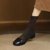 Krazing Po Microfiber Flock Winter Round Toe Size 33 Chelsea Boots Size 43 Zipper High Quality Low Heels Ankle Boots