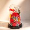 Rose immortal flower glass cover gift box ornament immortal flower gift acrylic immortal flower gift box finished product in stock