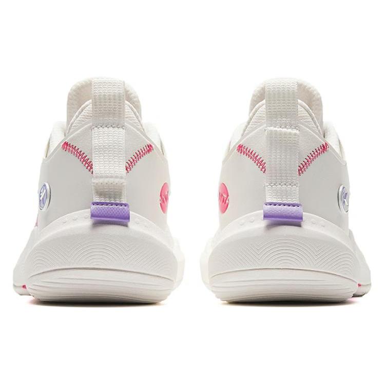 New Anta Cushioned Slip Resistant Low Top Basketball Shoes Men's White Pink 112421607-1