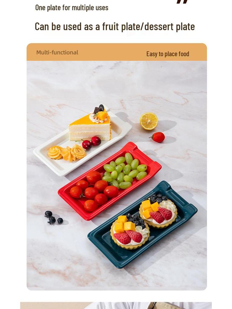 Multipurpose Ceramic Tray for Small Items - Perfect for Tongs, Towels, Spoon Rest, Dish, Bread, or Portioning Spoon.