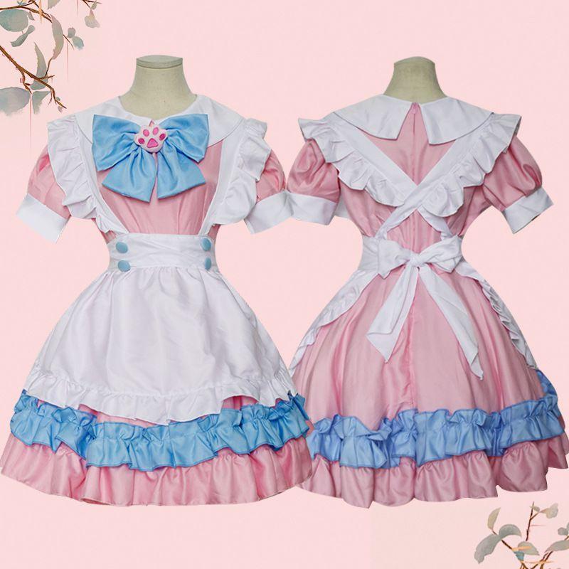 Charmantes und Elegantes Lolita-Kleid Maid-Uniform Outfit Mit Polster und Schürze