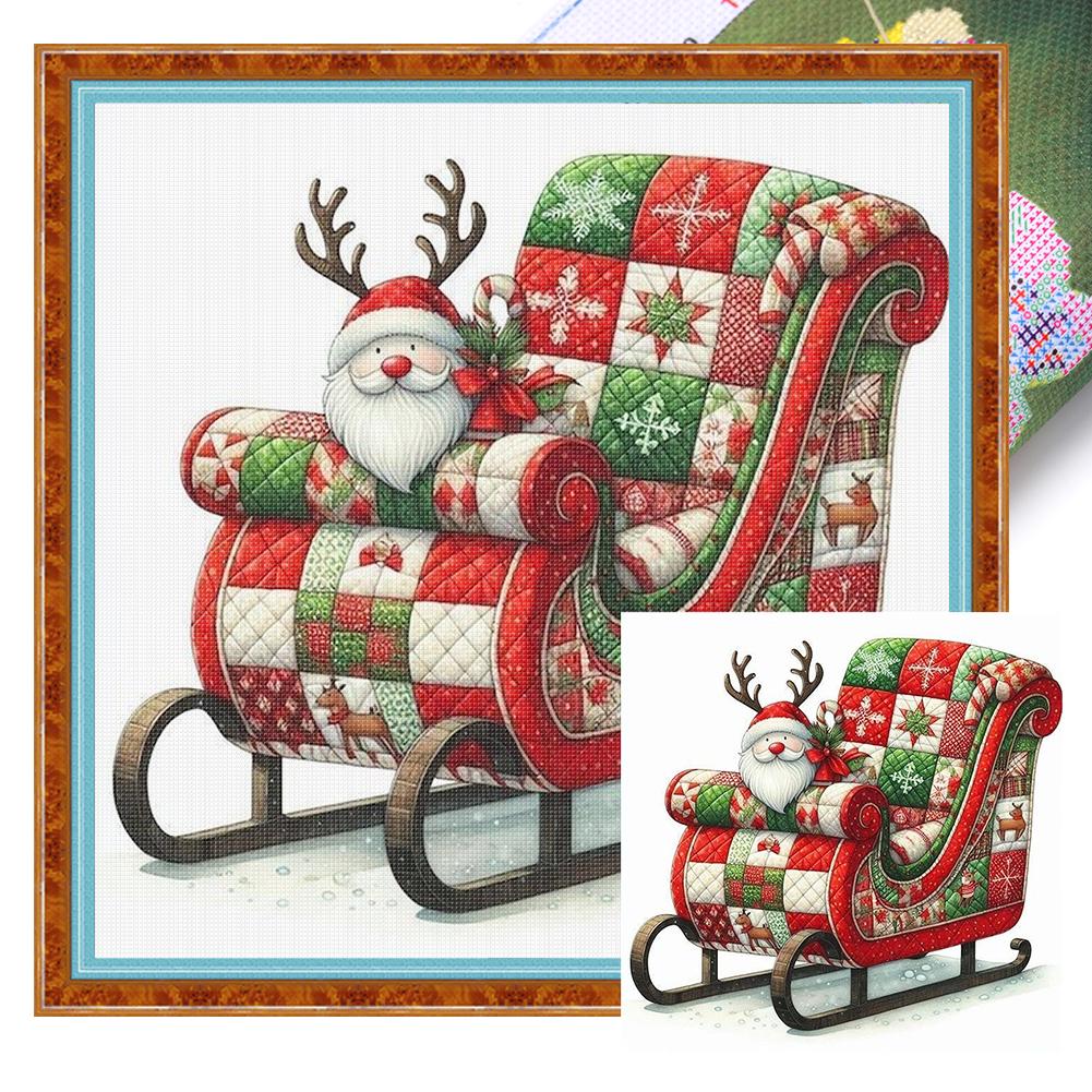 Christmas Printed Cross Stitch Kit DIY 11CT Embroidery Craft Set Home Decor