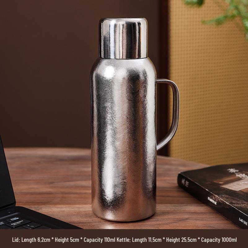 

Premium Pure Titanium Double-Layer Insulated Kettle with Large Capacity, Titanium Alloy Inner Liner for Home Use and Stewing Tea. 2000ML