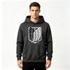 Adult Men Anime Attack on Titan Survey Corps Wings of Freedom Print Hoodie Long Sleeve Casual Pullover Hooded Sweatshirt Streetwear Daily Top