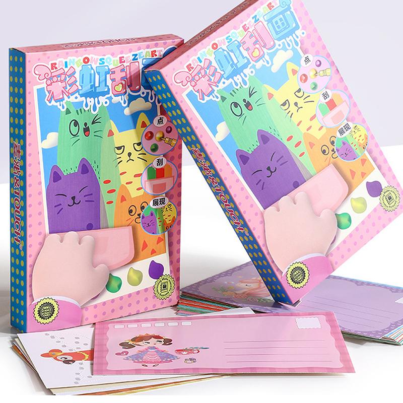 

20 шт. Набор для рисования радужными царапинами для детей, забавные открытки своими руками, новинка, подарок для вечеринок для малышей