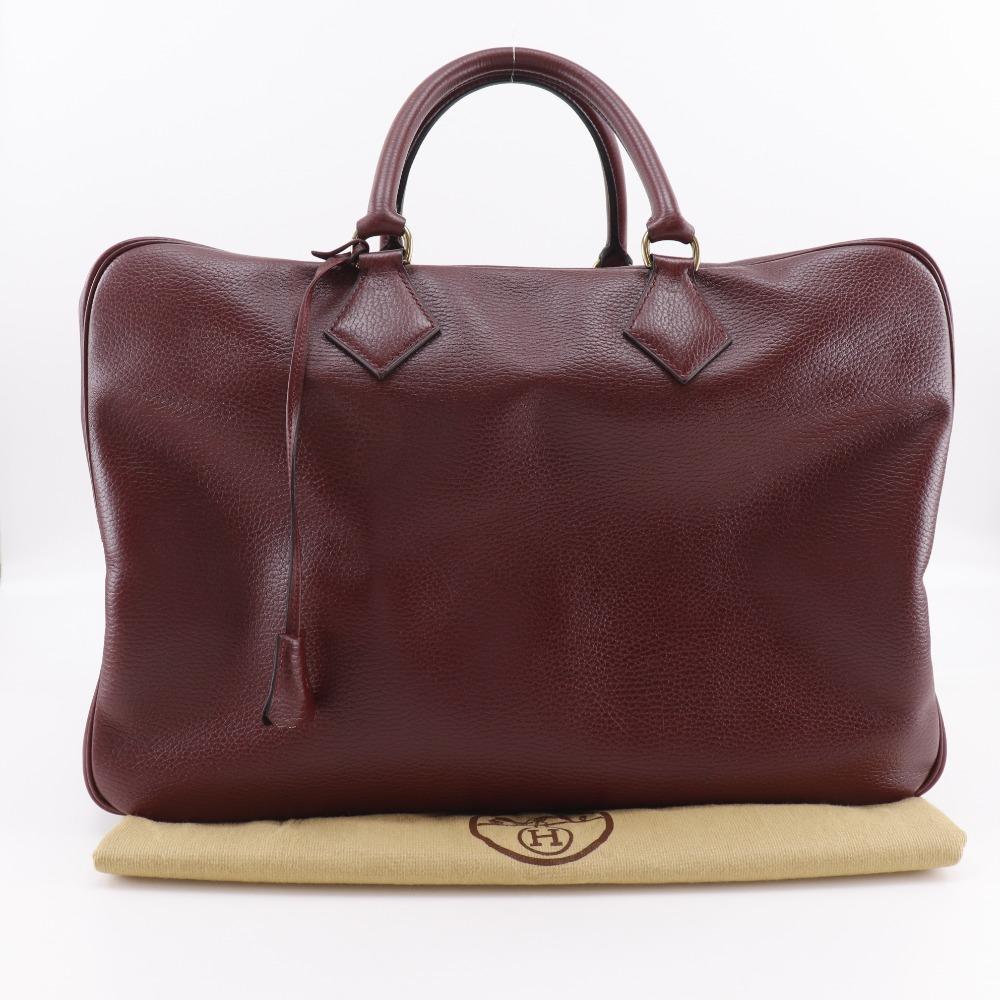 HERMES Plume45 Boston bag Bordeaux Ardenne Women Used