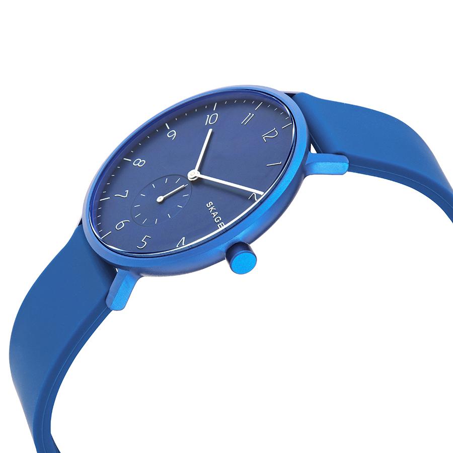 Skagen Aaren Kulor Aluminium Quarz Blaues Zifferblatt Unisex Uhr Damen Quarz Uhr 30m 41mm Stunde SKW6508