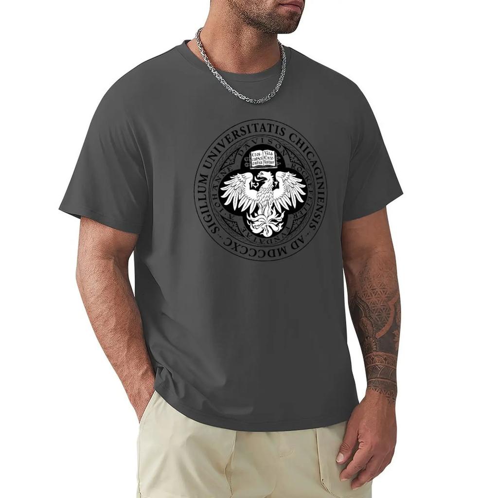 University of Chicago T-shirt anime clothes Short sleeve tee blacks oversizeds designer t shirt men