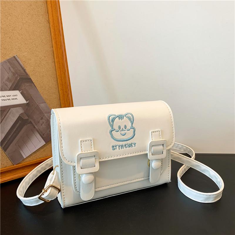 Girls Cat Cute Embroidery Women's Bag Single Shoulder Crossbody Fashion Cartoon Cambridge Bag Casual Hundred Women's Bags