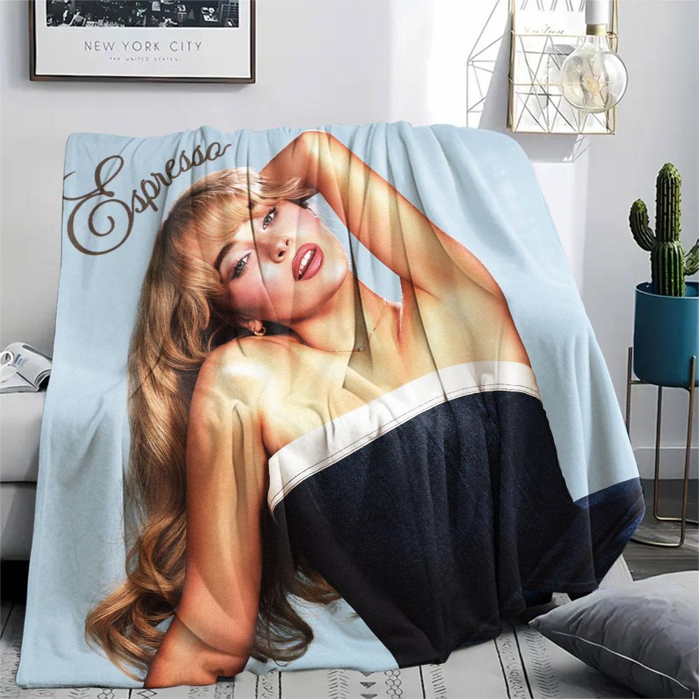 Sabrina Printed Flannel Blanket, Soft Throw for Bedroom Sofa, Washable, Fan Merchandise, Great Gift.