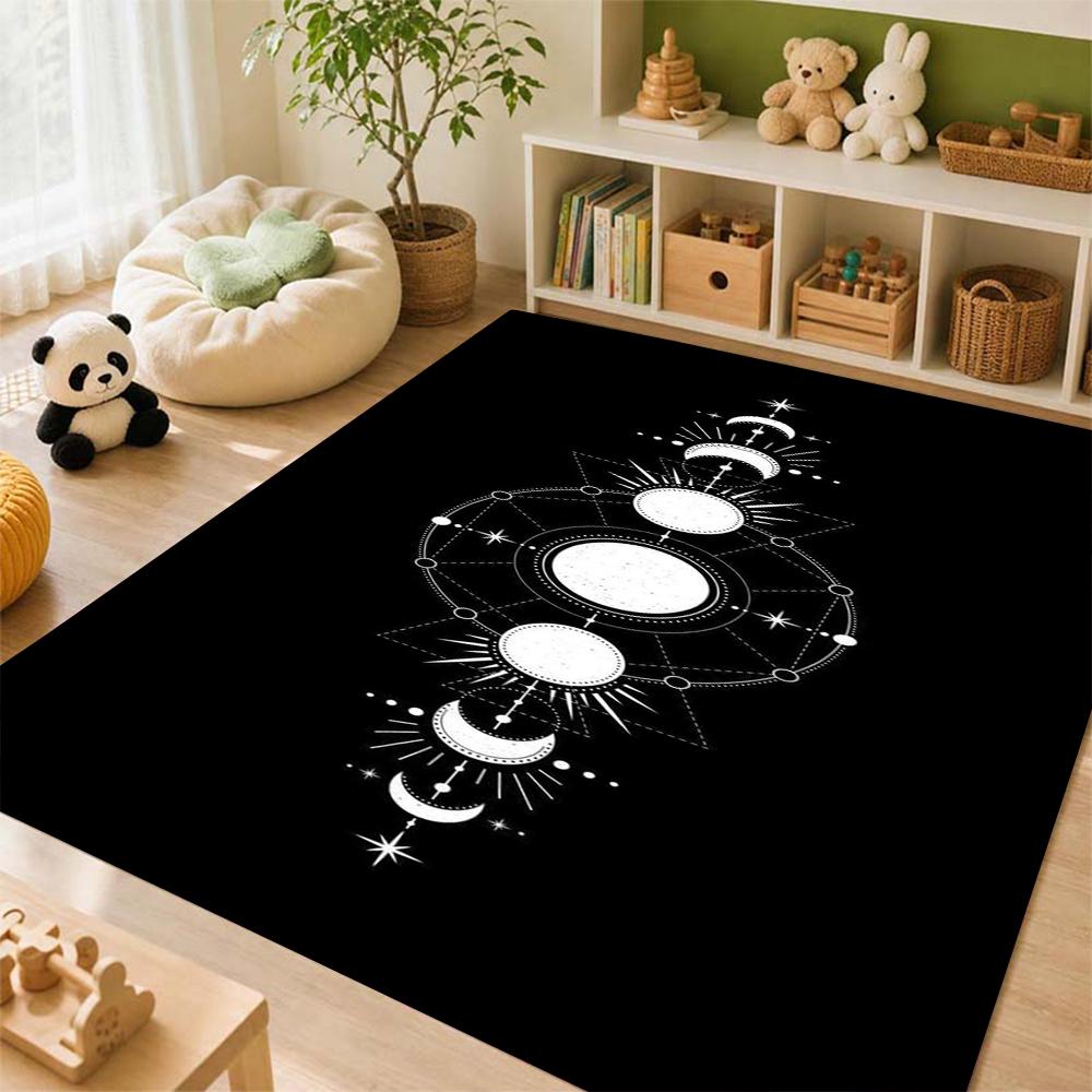 Satanic Black Goat Ritual Rectangular Rug Soundproof Noisereducing Carpet For Living Room Hallway Balcony Home Party Decor Halloween Gift