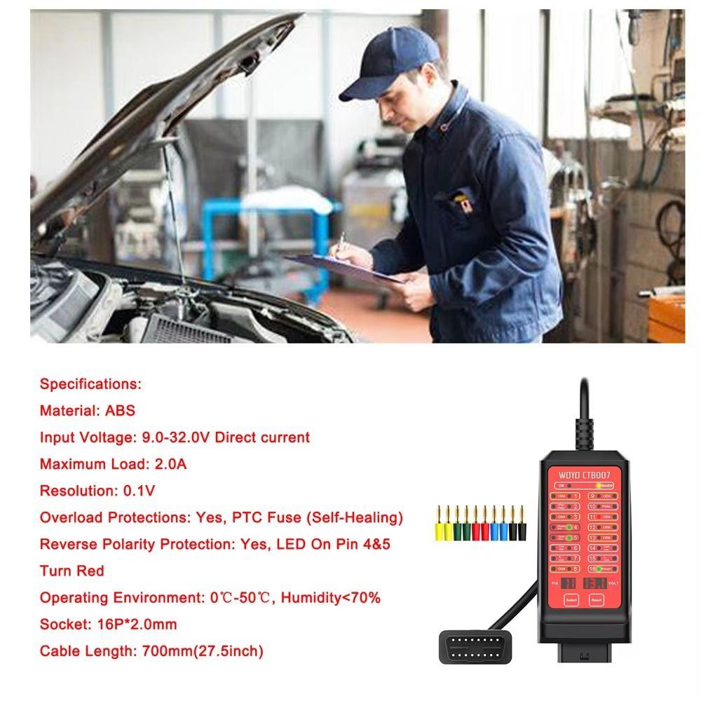 Real-time Data CAN Tester 16Pin ECU Diagnosis Scanner OBD2 Break Out Box  Fault Detection