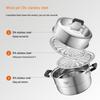 Joyoung 304 Stainless Steel Double-Layer Steamer Pot with High Arch Lid, 28cm