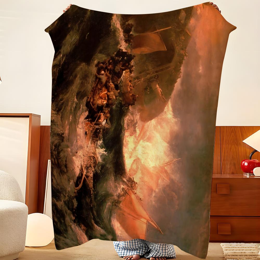 Artist Joseph Mallord William T-Turner Throw Flannel Throw Blanket, Lightweight Cozy, Durable Washable Cute Cool