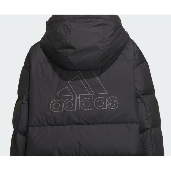 Adidas Letter Print Long Sports Casual Hooded Windproof Waterproof Down Jacket Women Jacket Black IV7556