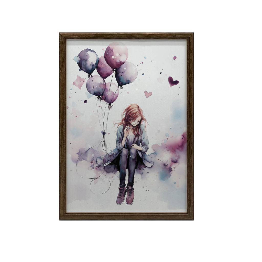 Huśtawka W Krainie Balonów Huśtawka W Krainie Balonów, 50X70 Cm, Bez Ramy, Płótno Premium Na Blejtramie